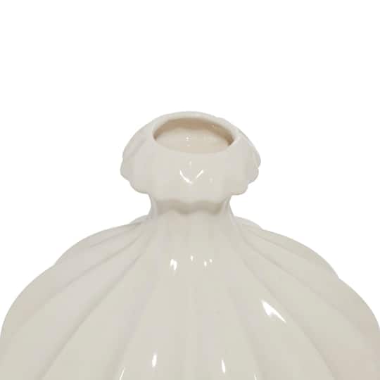 White Stoneware Modern Vase Set